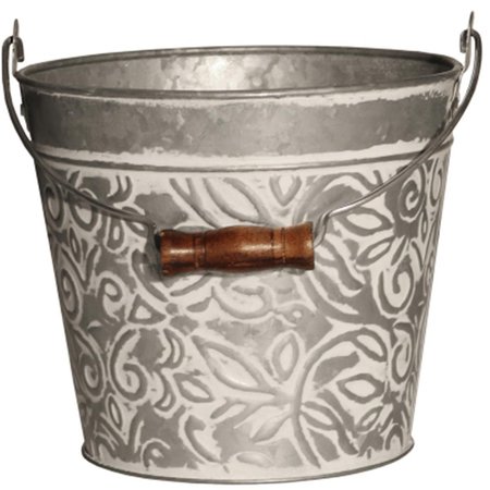 PERFECTPATIO 12 in. Galvanized Planter, White PE2668099